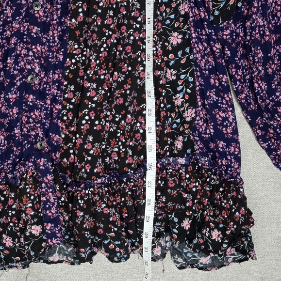 Free People Tunic Mini Dress Lost In You Printed Floral in Dark Combo Sz Medium - Picture 13 of 16